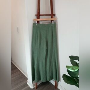 Free People Green Wide Leg Pants